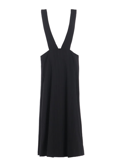 W/RY STRIPE LONG FLARE DRAPE DRESS