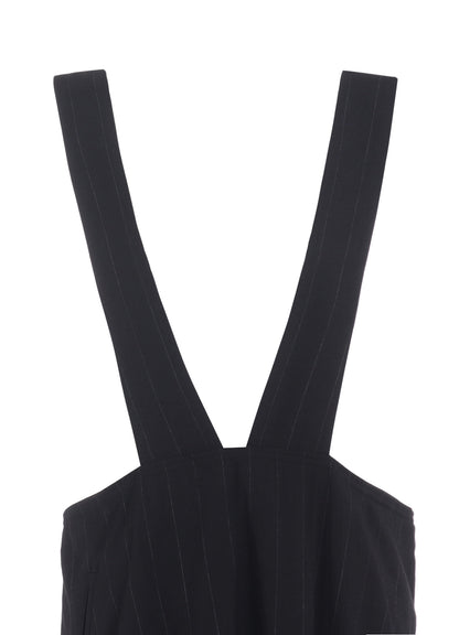 W/RY STRIPE LONG FLARE DRAPE DRESS