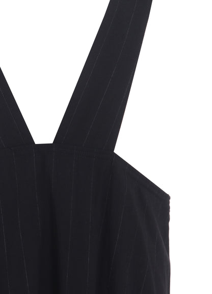 W/RY STRIPE LONG FLARE DRAPE DRESS