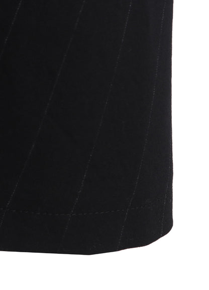 W/RY STRIPE LONG FLARE DRAPE DRESS