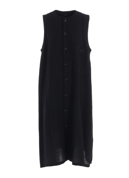 WOOL GAUZE TWILL LONG DRESS WITH POCKET