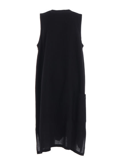 WOOL GAUZE TWILL LONG DRESS WITH POCKET