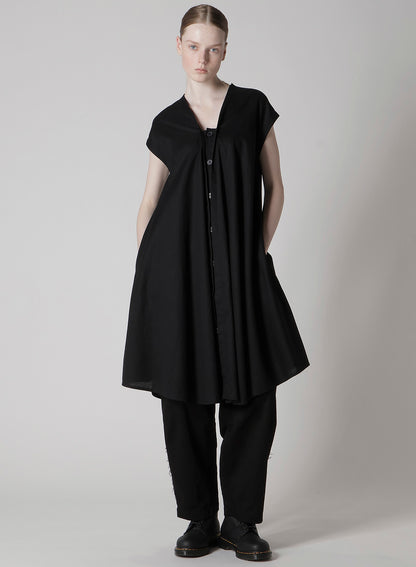 [Y's BORN PRODUCT] THIN COTTON TWILL FRENCH SLEEVE DRESS