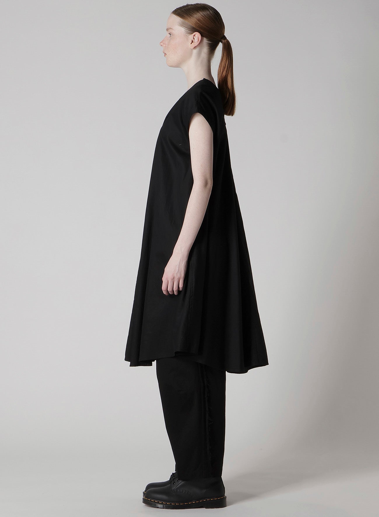 [Y's BORN PRODUCT] THIN COTTON TWILL FRENCH SLEEVE DRESS