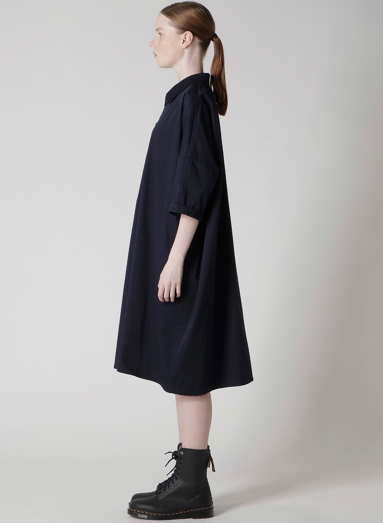 [Y's BORN PRODUCT] COTTON TWILL HALF SLEEVE DRESS