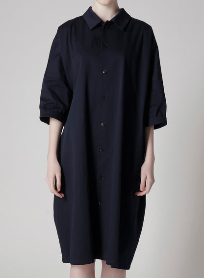 [Y's BORN PRODUCT] COTTON TWILL HALF SLEEVE DRESS