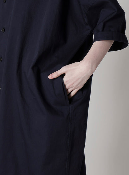 [Y's BORN PRODUCT] COTTON TWILL HALF SLEEVE DRESS
