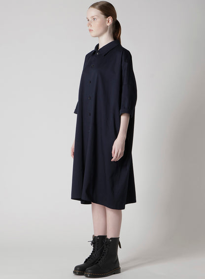 [Y's BORN PRODUCT] COTTON TWILL HALF SLEEVE DRESS