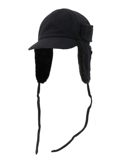 FLEECE CAP WITH FUR EARMUFF