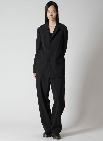 WOOL GABARDINE ASYMMETRIC JACKET