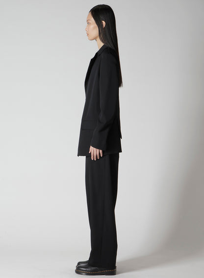WOOL GABARDINE ASYMMETRIC JACKET