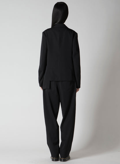 WOOL GABARDINE ASYMMETRIC JACKET