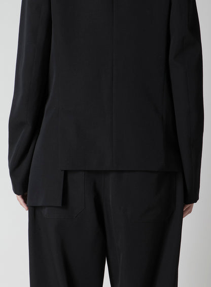 WOOL GABARDINE ASYMMETRIC JACKET
