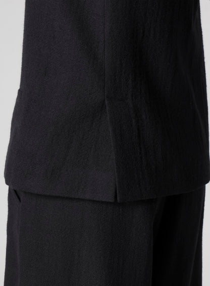 WOOL GAUZE TWILL LEFT FRONT DRAPE JACKET