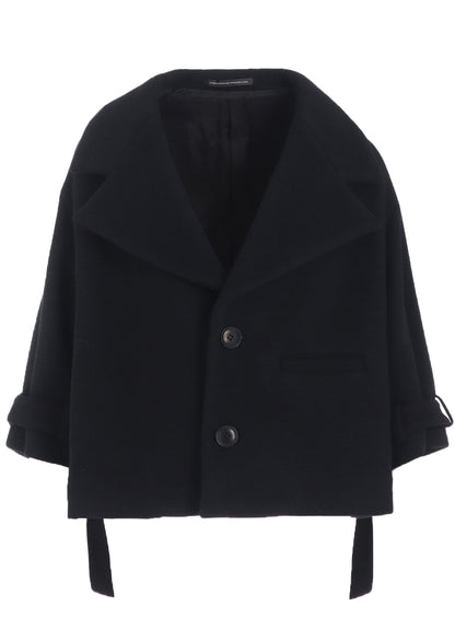 WOOL DOUBLE-FACED MOSSER WIDE COLLAR JACKET