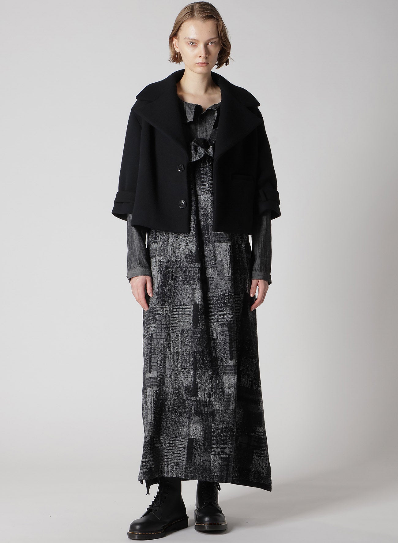 WOOL DOUBLE-FACED MOSSER WIDE COLLAR JACKET