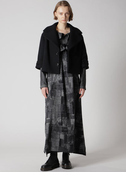 WOOL DOUBLE-FACED MOSSER WIDE COLLAR JACKET