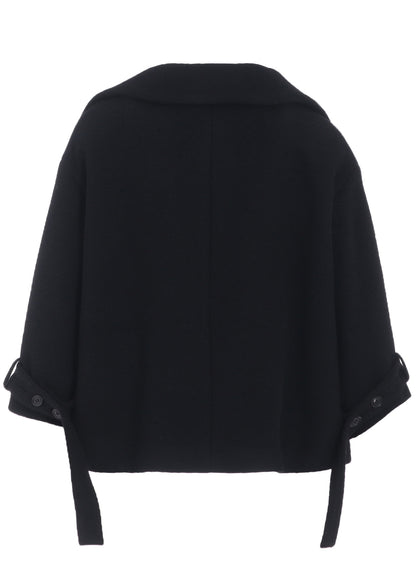 WOOL DOUBLE-FACED MOSSER WIDE COLLAR JACKET