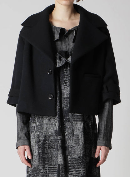 WOOL DOUBLE-FACED MOSSER WIDE COLLAR JACKET