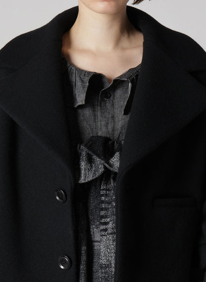 WOOL DOUBLE-FACED MOSSER WIDE COLLAR JACKET