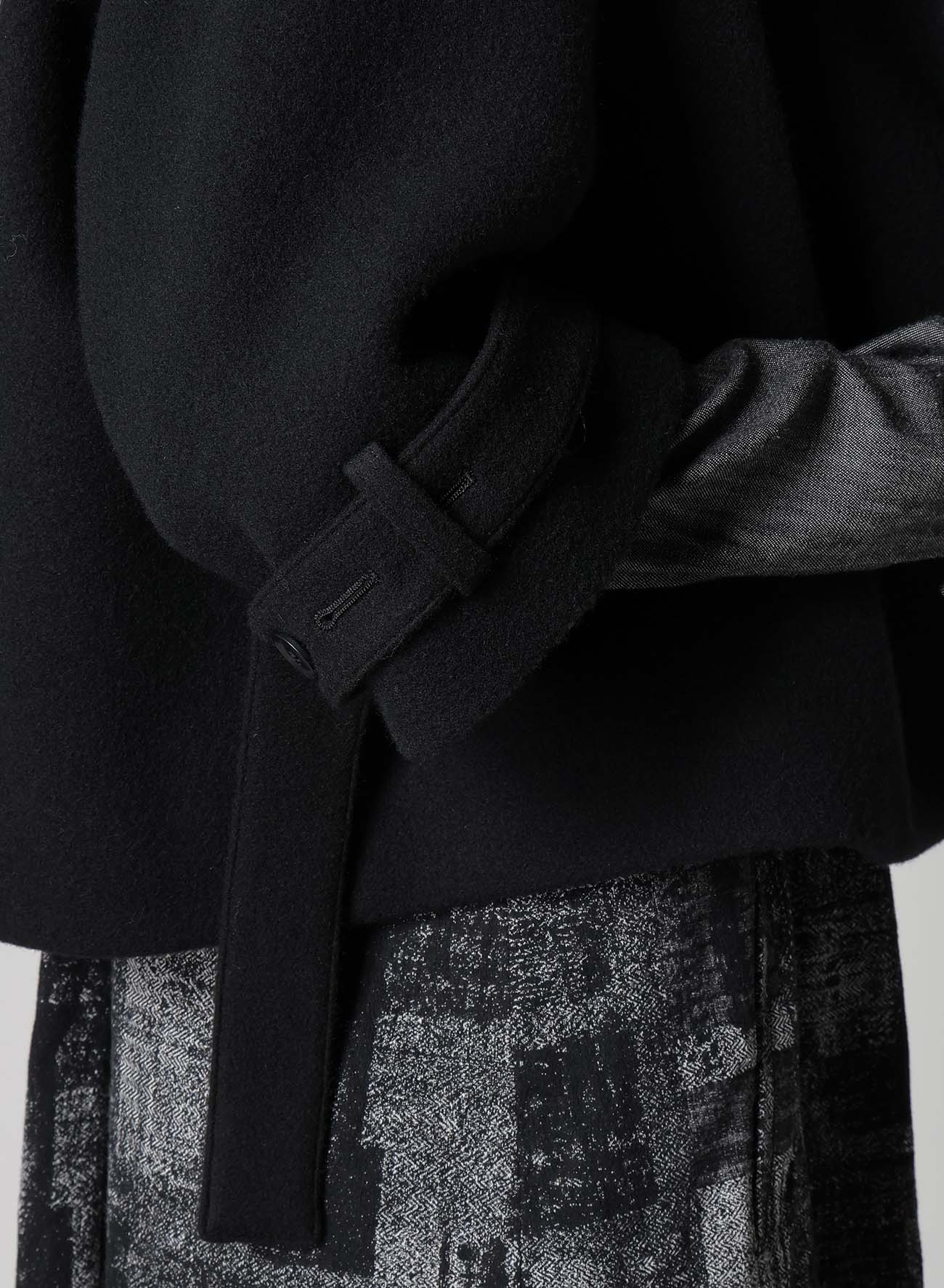 WOOL DOUBLE-FACED MOSSER WIDE COLLAR JACKET