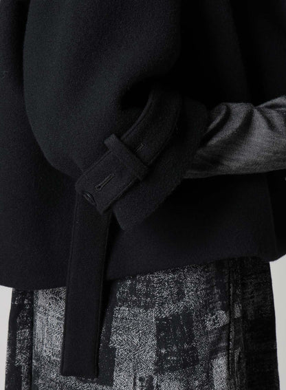 WOOL DOUBLE-FACED MOSSER WIDE COLLAR JACKET