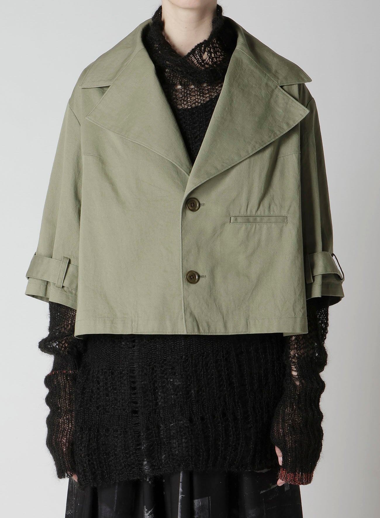[Y's BORN PRODUCT] COTTON TWILL WIDE COLLAR JACKET