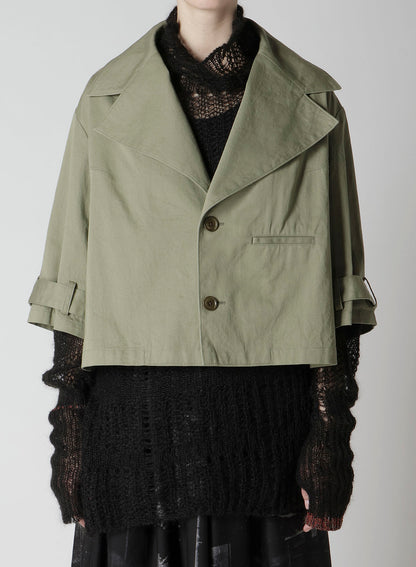 [Y's BORN PRODUCT] COTTON TWILL WIDE COLLAR JACKET