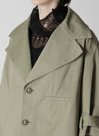 [Y's BORN PRODUCT] COTTON TWILL WIDE COLLAR JACKET