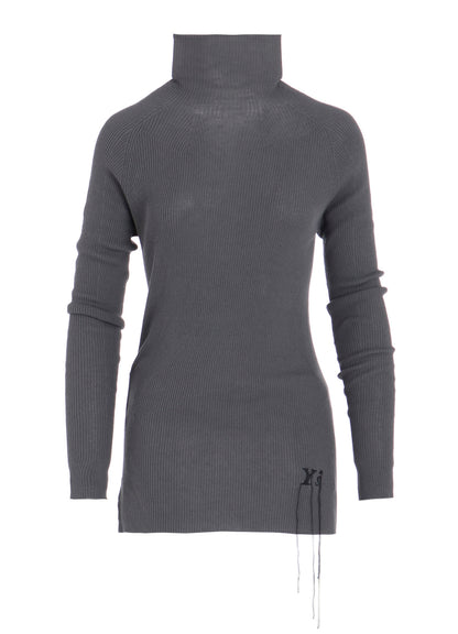 RIBBED HIGH NECK KNIT