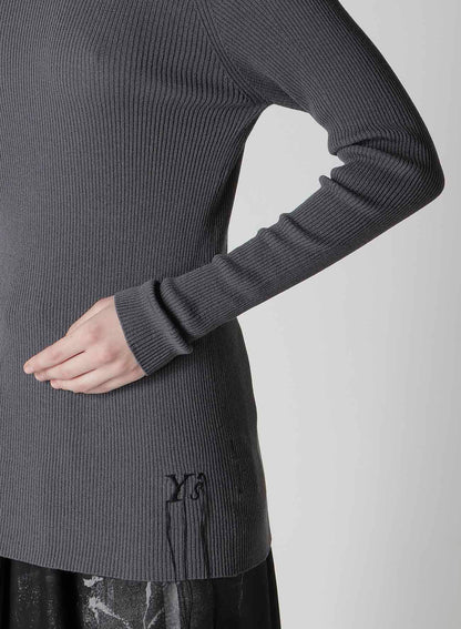 RIBBED HIGH NECK KNIT