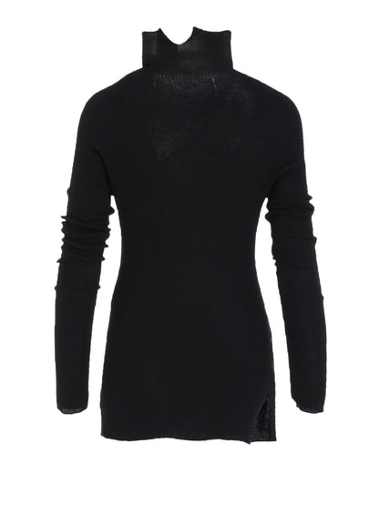 RIBBED HIGH NECK KNIT