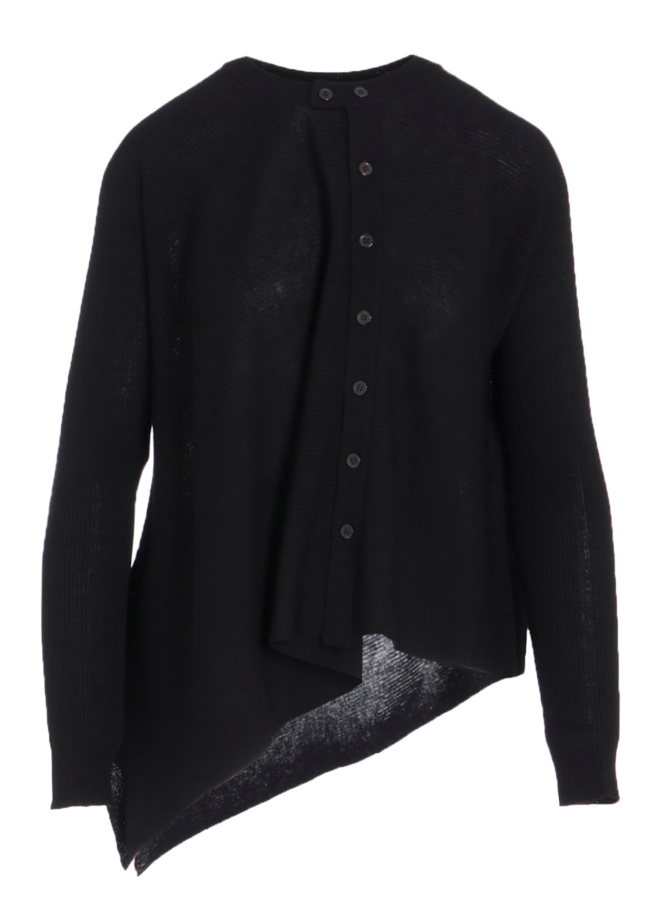 RIBBED ASYMMETERIC CARDIGAN