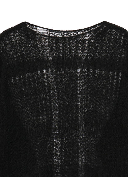 SHEER PLAID BOAT NECK KNIT