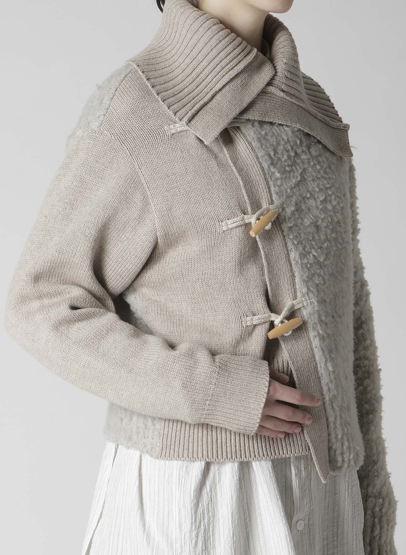 TOGGLE BUTTON ASYMMETRIC CARDIGAN – THE SHOP YOHJI YAMAMOTO