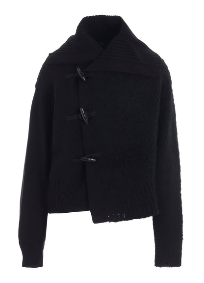 TOGGLE BUTTON ASYMMETRIC CARDIGAN