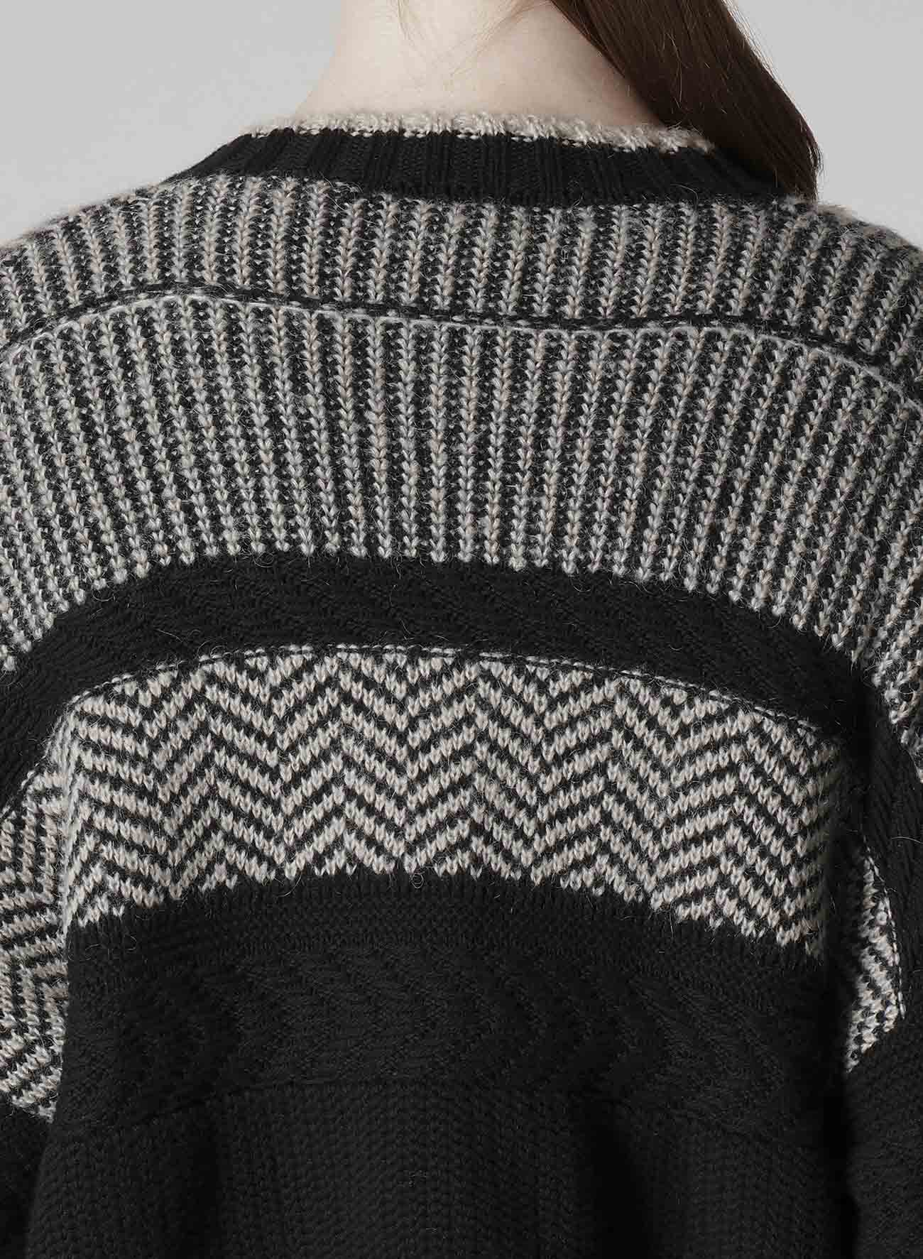 NAITIVE JACQUARD DESING KNIT CARDIGAN