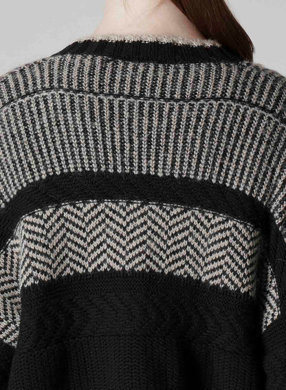 NAITIVE JACQUARD DESING KNIT CARDIGAN