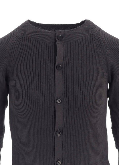 COTTON RIB DOUBLE SLEEVE SHORT CARDIGAN