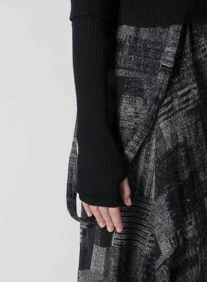 COTTON RIB DOUBLE SLEEVE SHORT CARDIGAN