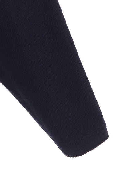 HARD-TWISTED BLOCK INTARSIA ROUND NECK SHORT PULLOVER