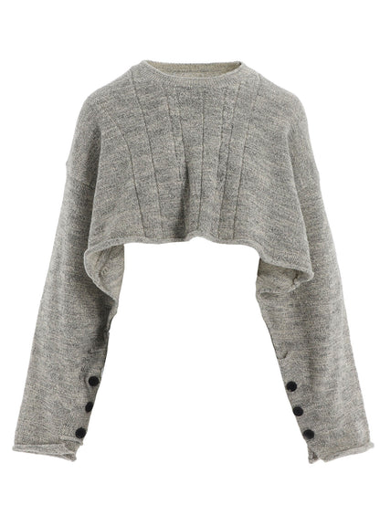 SLUB WOOL DESIGN KNIT PULLOVER