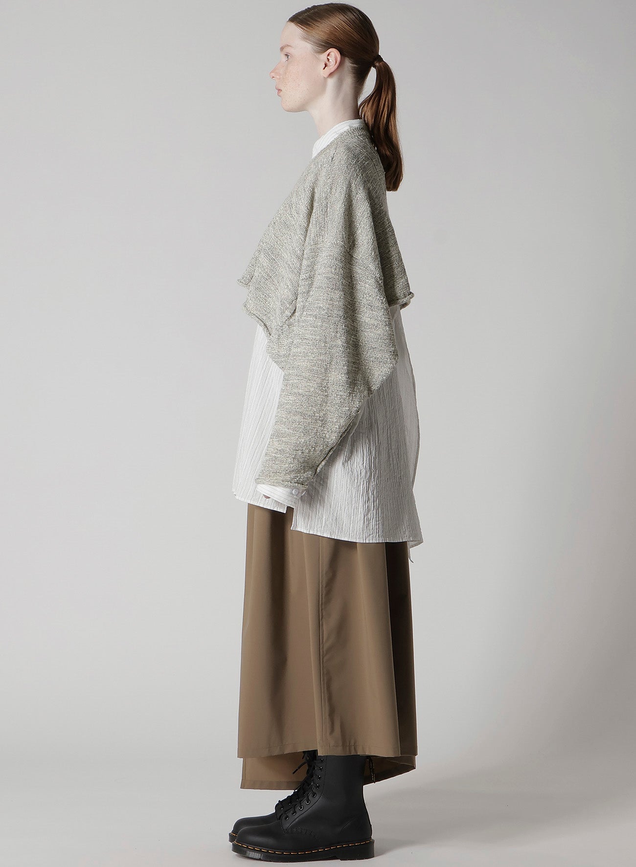 SLUB WOOL DESIGN KNIT PULLOVER