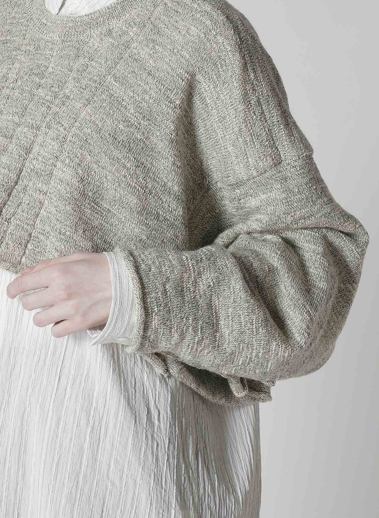 SLUB WOOL DESIGN KNIT PULLOVER