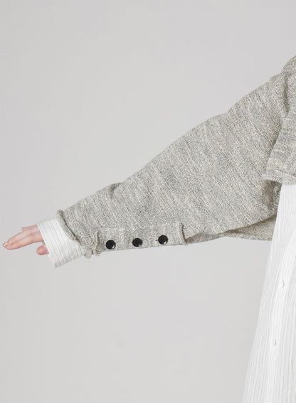 SLUB WOOL DESIGN KNIT PULLOVER