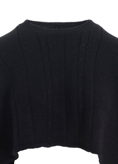 SLUB WOOL DESIGN KNIT PULLOVER