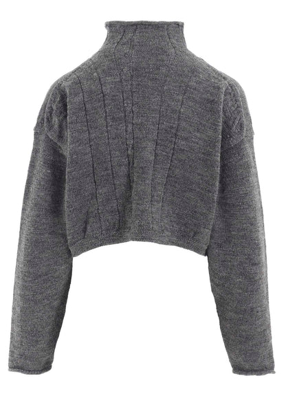 SLUB WOOL DESIGN KNIT SHORT PULLOVER