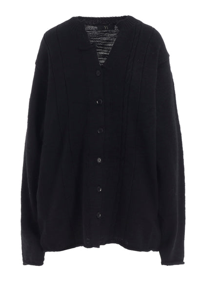 SLUB WOOL DESIGN KNIT CARDIGAN