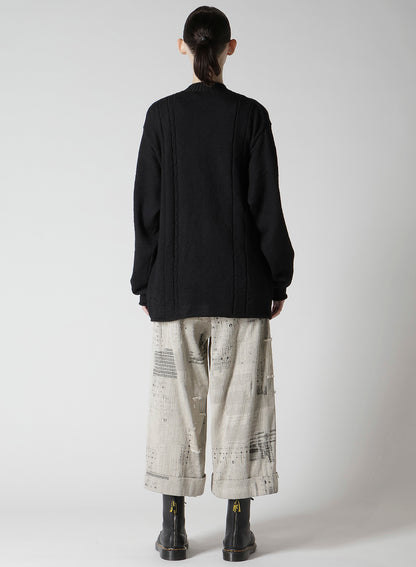 SLUB WOOL DESIGN KNIT CARDIGAN