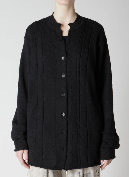 SLUB WOOL DESIGN KNIT CARDIGAN
